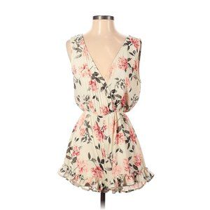 Ivory & Pink Altar'd State Floral Romper size S